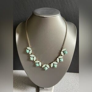 Icing Green & Gold Toned Statement  Necklace